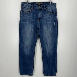 Lucky Brand Jeans Men's Size 34 Blue‎ 221 Original Straight Cotton Y2K